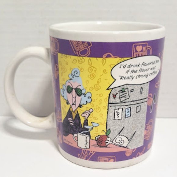 2 SIDED HALLMARK MAXINE COFFEE MUG "IF NOT FOR STRESS I'D HAVE NO ENERGY AT ALL" - Picture 2 of 4